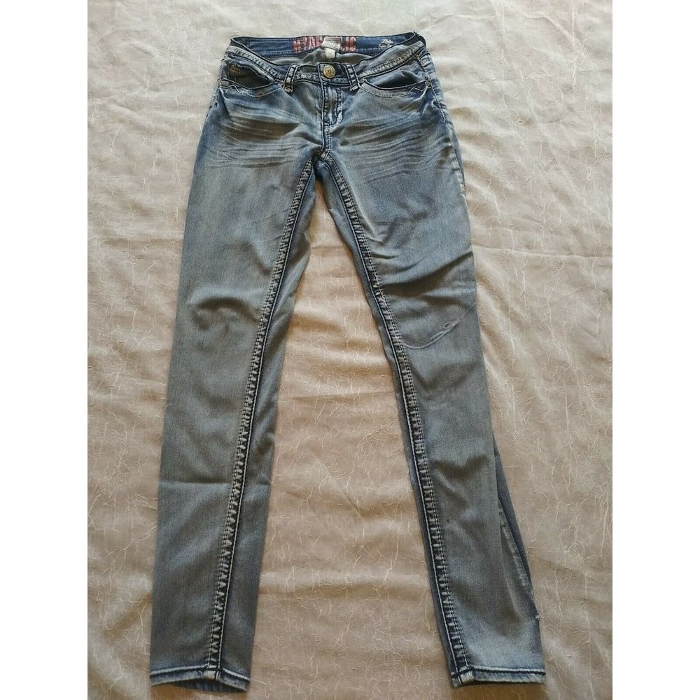 Hydraulic Jeans 7/8 Lola Super Skinny Stretch Embroidery Rhinestones